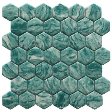 Wholesale Backsplash Mosaic Hexagon Fullbody Glass Mosaic Pattern